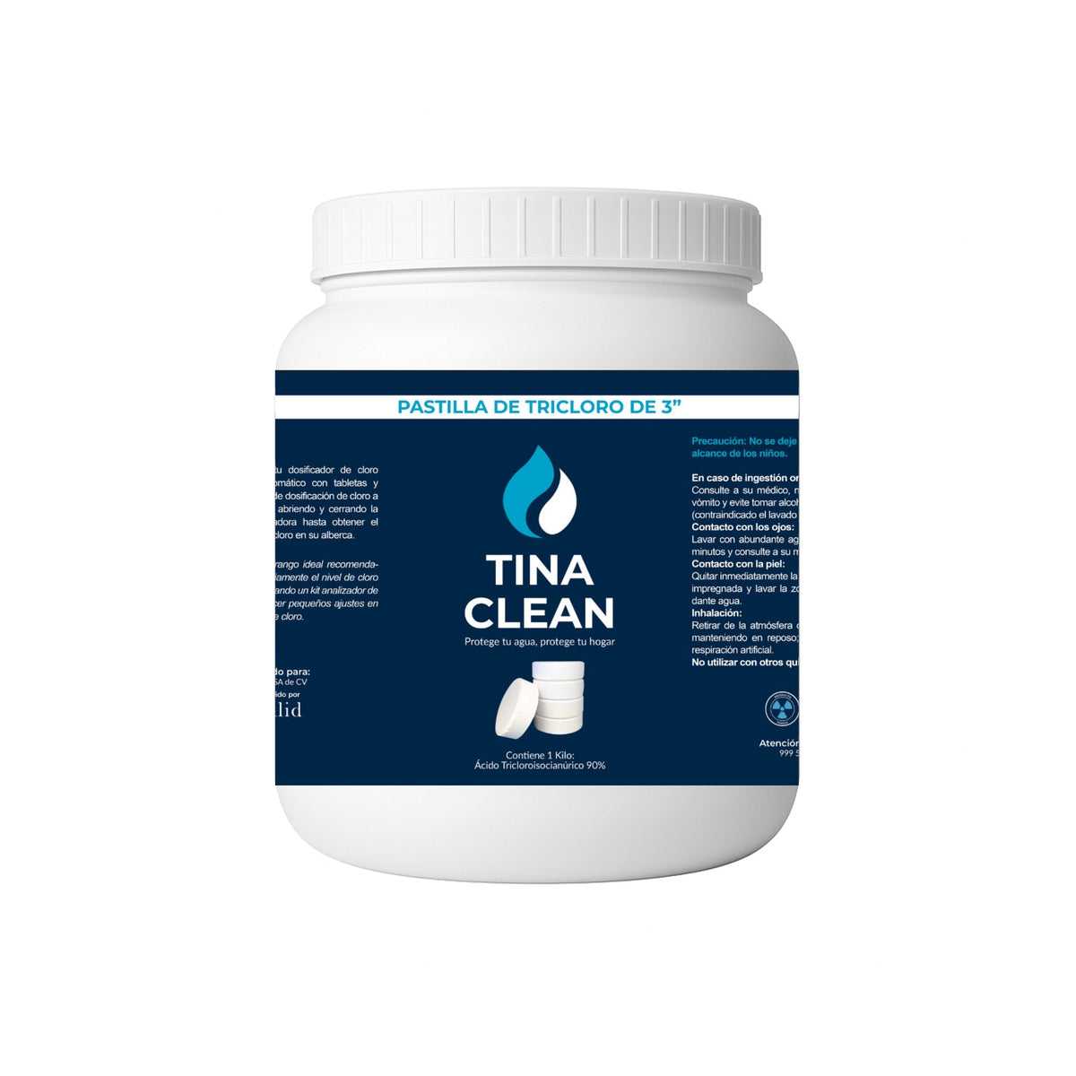 Pastillas de Tricloro TINA CLEAN 3 pulgadas | 1 kilo