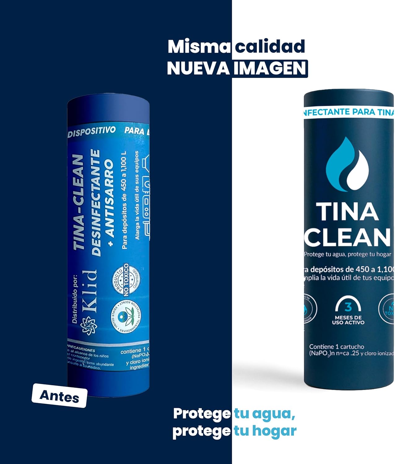 Antisarro para Tinaco y Cisterna 450-1100L 3 Meses | Eliminador de Sarro y Suavizador de Agua | Filtro Antisarro y Suavizador | Tina Clean – Filtro de Agua para Tinaco