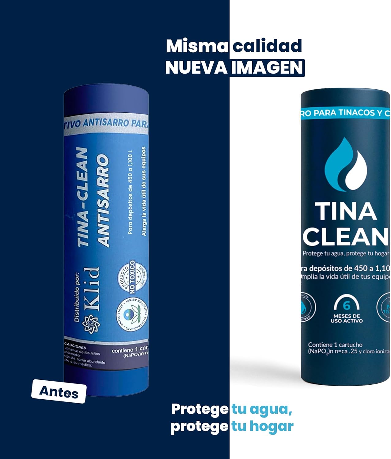 Antisarro para Tinaco y Cisterna 450 a 1100L 12 Meses | Eliminador de Sarro y Sauvizador de Agua | Filtro de Agua y Suavizador | Tina Clean – Filtro Agua para Tinaco