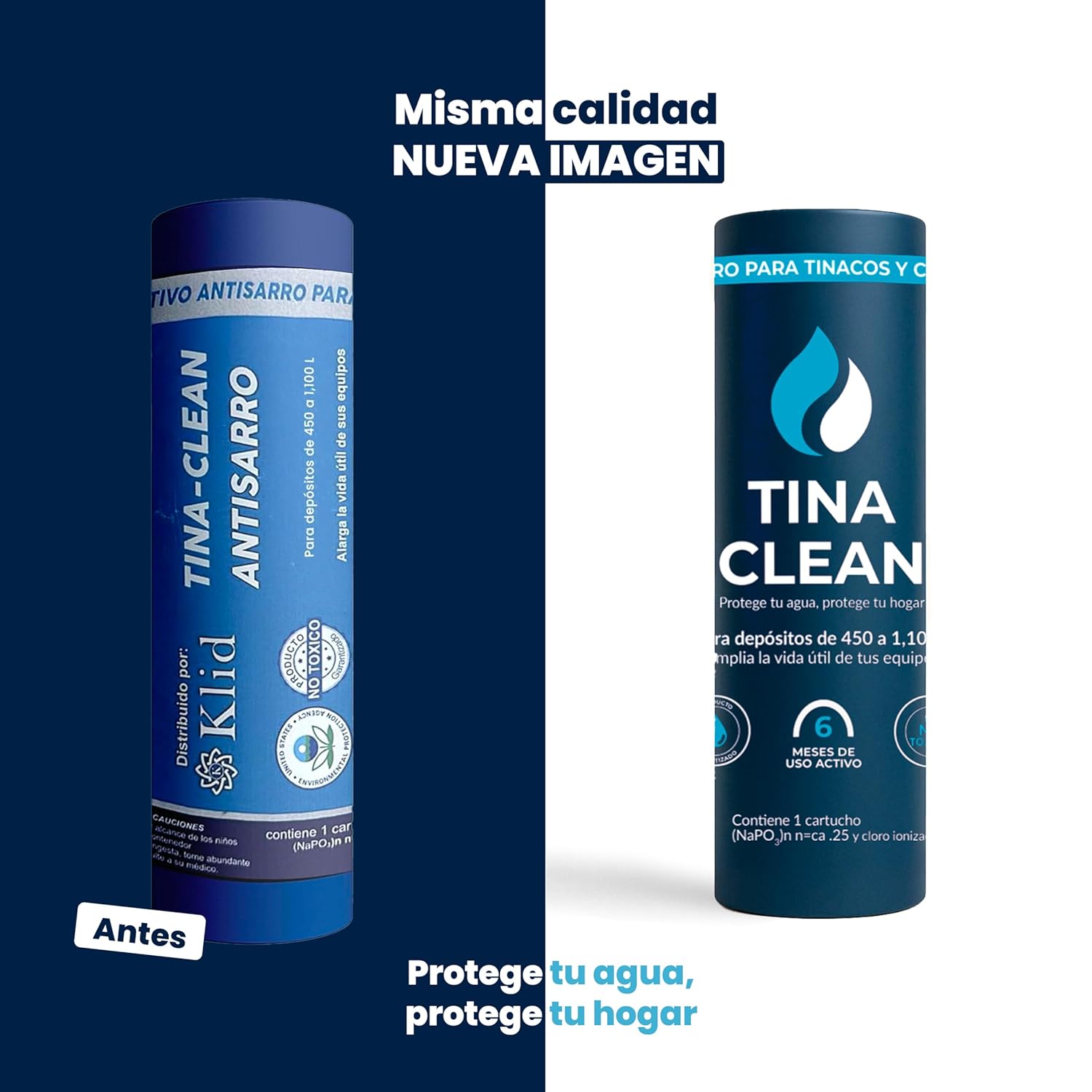 Antisarro para Tinaco y Cisterna 450-1100L 6 Meses | Eliminador de Sarro y Suavizador de Agua | Filtro Antisarro y Suavizador | Tina Clean – Filtro de Agua para Tinaco