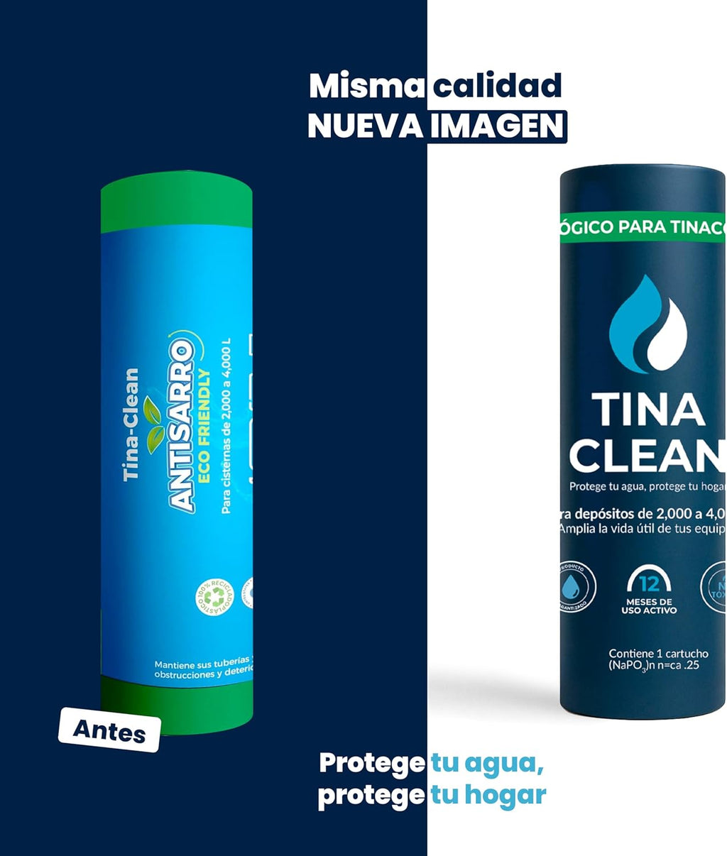Antisarro Ecológico para Tinaco y Cisterna 2000–4000L | Eliminador de Sarro y Sauvizador de Agua | Filtro de Agua y Suavizador por 12 Meses |Tina Clean – Filtro Agua para Tinaco | Ecofriendly