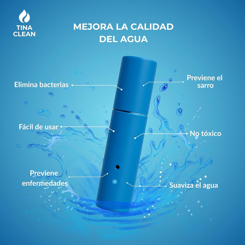 Kit Antisarro Tina Clean | Antisarro para Tinaco 450–1100L (3 Meses) + Antisarro para Baño (2 Meses) | Eliminador de Sarro y Sauvizador de Agua | Filtro y Suavizador | Filtro de Agua para Tinaco y WC