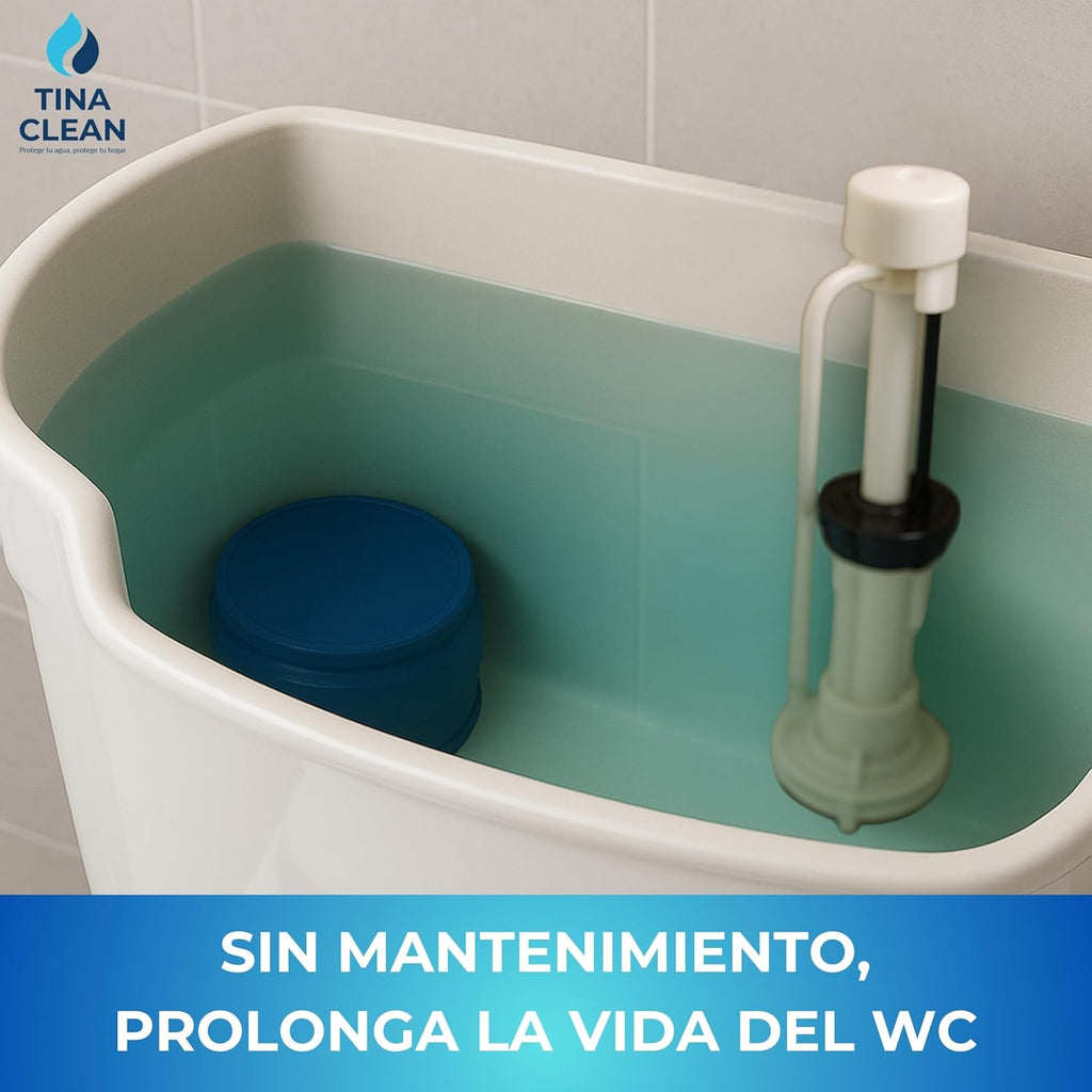 Kit Antisarro Tina Clean | Antisarro para Tinaco 450–1100L (3 Meses) + Antisarro para Baño (2 Meses) | Eliminador de Sarro y Sauvizador de Agua | Filtro y Suavizador | Filtro de Agua para Tinaco y WC