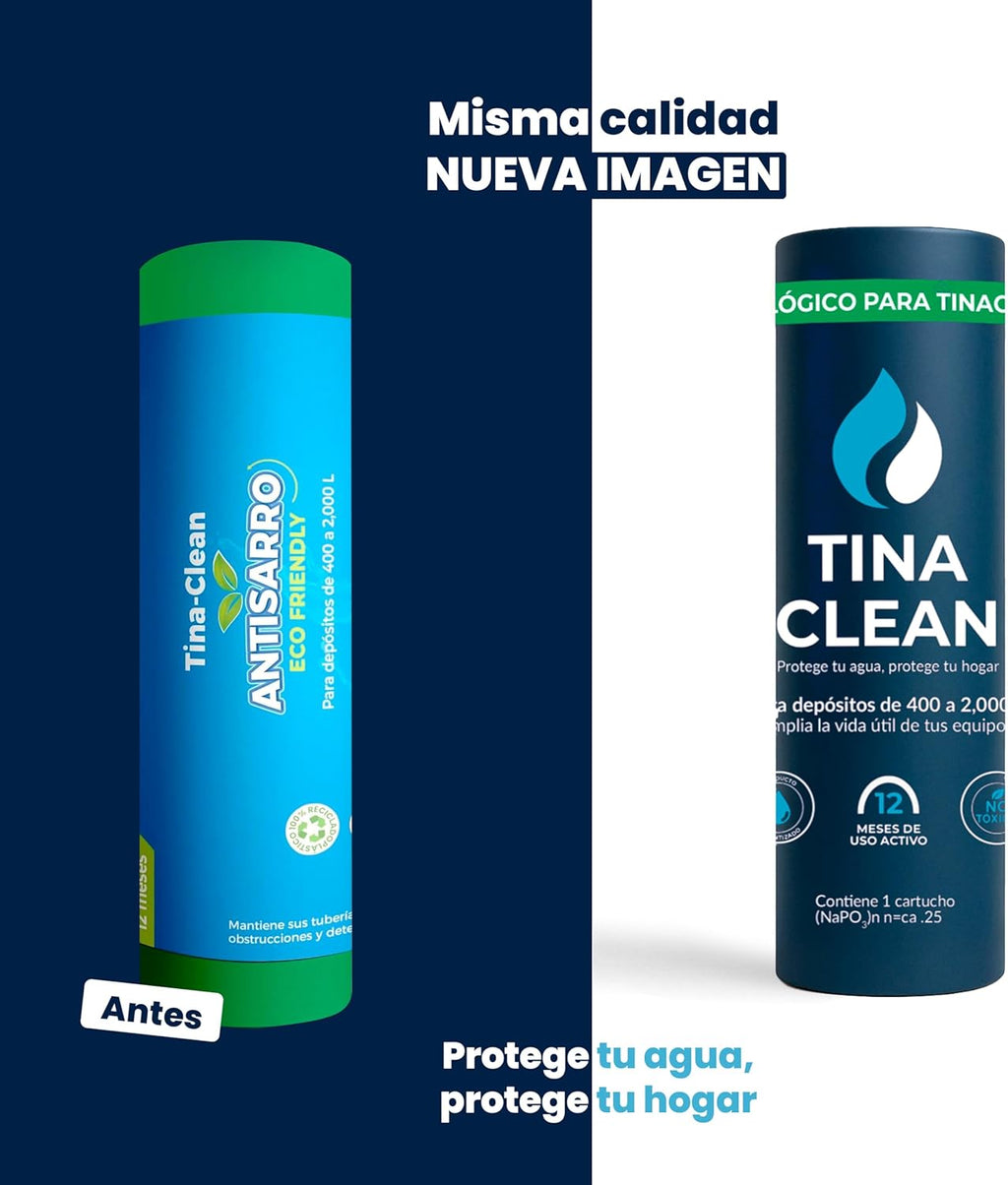 Antisarro Ecológico para Tinaco y Cisterna 400–2000L 12 Meses | Eliminador de Sarro y Sauvizador de Agua | Filtro de Agua y Suavizador | Tina Clean – Filtro Agua para Tinaco | Ecofriendly