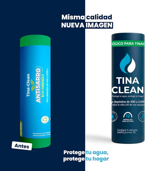 Antisarro Ecológico para Tinaco y Cisterna 400–2000L 12 Meses | Eliminador de Sarro y Sauvizador de Agua | Filtro de Agua y Suavizador | Tina Clean – Filtro Agua para Tinaco | Ecofriendly