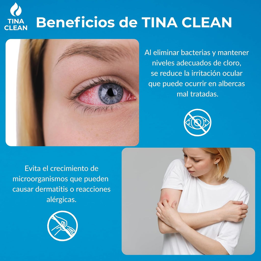Klid Home Tina Clean Pastilla tricloro para alberca de 3" Tableta de Tricloro 200g – Pastilla Desinfectante para Tinacos, Cisternas, Albercas, Jacuzzis y Depósitos de Agua | Larga Duración